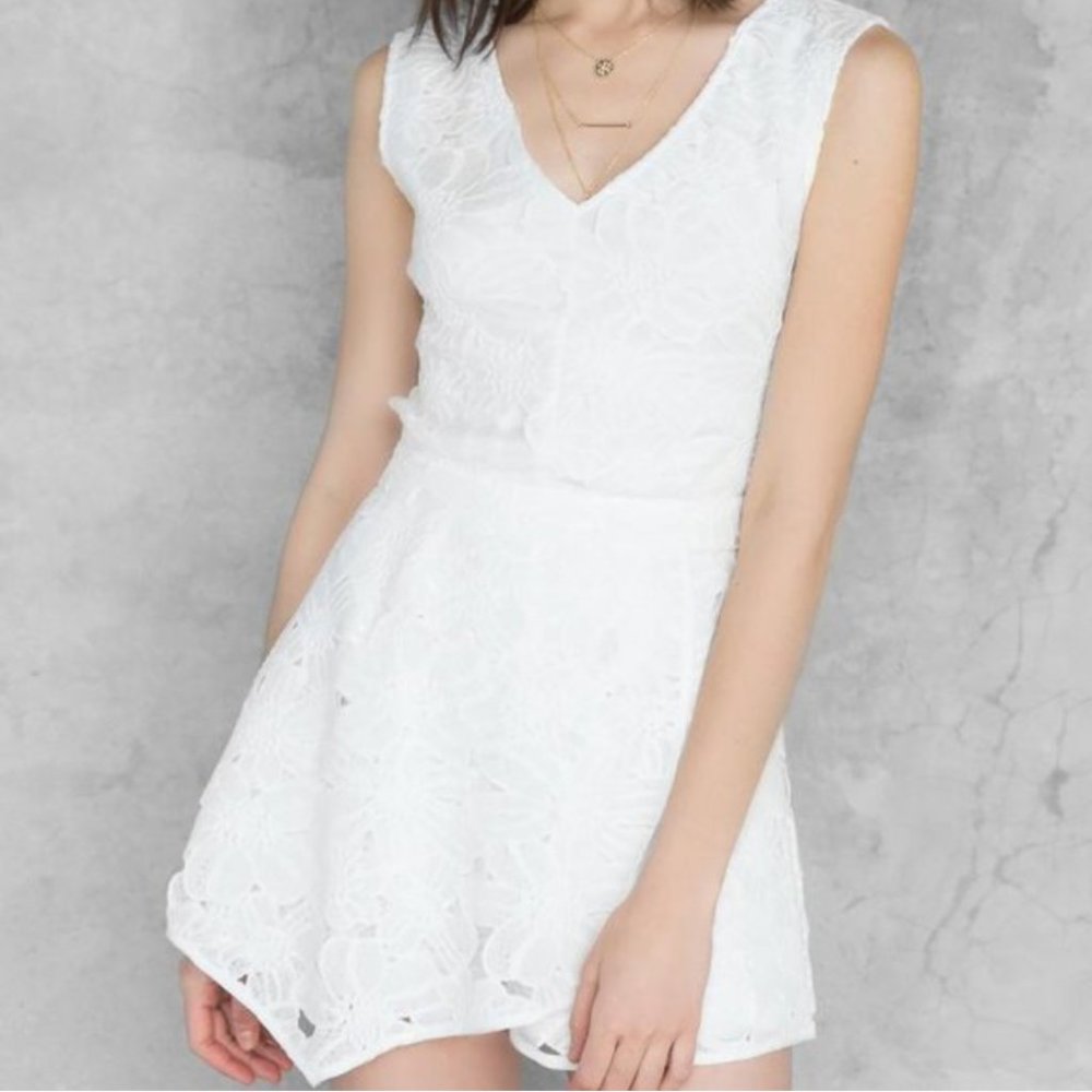 Francesca's Ivory Flower Lace Romper (Alya)